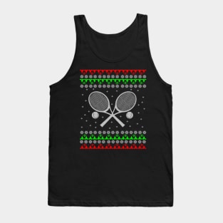 Tennis Ugly Christmas Sweater Gift Tank Top